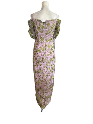 JS Collections Lavender Green Embroidered Mesh Overlay Gown Floral Sz 6 NWT - Image 1 of 4