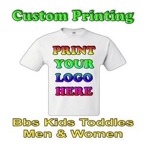 DTG 7Dz 8Dzs 9Dzs WHITE T-Shirts Colors Logos Images Custom Printing BULK Orders - Picture 1 of 3