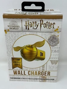 Chargeur mural double port Harry Potter Wizarding World Golden Snitch USB-A USB-C - Photo 1 sur 4