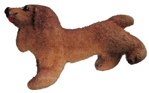 2" Wagner Kunstlerschutz Flocked Miniature Dochshound Dog Figurine W Germany Tag - Picture 1 of 7