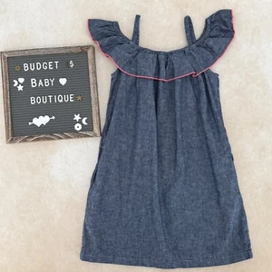 TEA Collection Chambray Ruffle Dress Size 7 - Picture 1 of 3