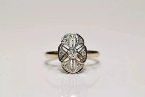 Anillo de regalo vintage Art Deco creado en laboratorio diamante filigrana floral oro blanco 14K FN - Imagen 1 de 13