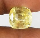 Natural Ceylon Yellow Sapphire 10.80 Ct/11 mm Cushion Gemstone Certified B60769