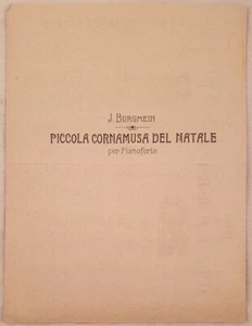 Julius Keepsake J.Burgmein Small Bagpipe Of Christmas Sheet Music Piano 1800 - Picture 1 of 1
