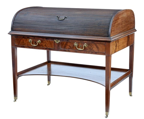 19TH CENTURY WILLIAM IV MAHOGANY ROLLTOP WRITING DESK Cover