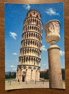 Postal de colección Torre Inclinada de Pisa Italia Cielo Azul Nubes P9k15 - Imagen 1 de 13