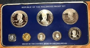 1975 Philippines Proof Set-8 Coins- Silver, Nickel,Brass With Original Box & COA - Picture 1 of 5