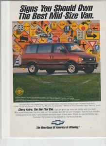 Original 1992 Chevrolet Astro Van Magazine Ad "Signs You Should Own the Best" - Picture 1 of 1