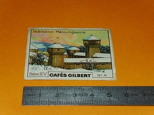 CHROMO 1936 CAFES GILBERT HABITATION MEROVINGIENNE HABITAT MEROVINGIEN - Imagen 1 de 2