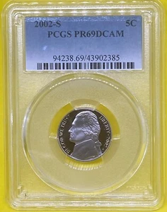 2002 S 5C  Jefferson Nickel PCGS PR69DCAM - Picture 1 of 5