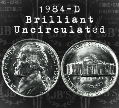 1984 D  Jefferson Nickel BRILLIANT UNCIRCULATED *JB's Coins* - Image 1 of 3