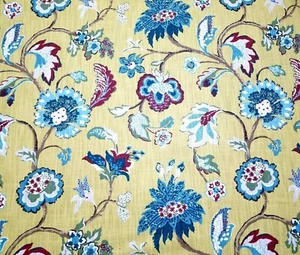 Bromwich in Zest BTY Robert Allen 100% Cotton Slub Duck 54" Wide Yellow Jacobean - Picture 1 of 2