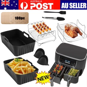 112Pcs Air Fryer Accessories Silicone Liner Rack for Ninja Dual AF300UK AF400 AU - Picture 1 of 14