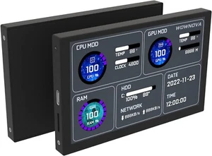 Elegant 5-Inch Computer Temp Display with 800x480 Resolution & Aluminum Housing - Picture 1 of 8