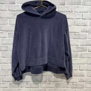 AERIE Women's L/S Velour  Pullover Sweatshirt Hoodie - Blue - Size XXS - Picture 1 of 7