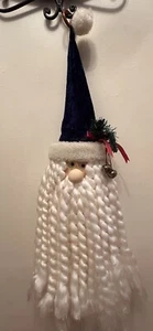 24”Santa Door Hanger Decor, 7”Face, With Long White Beard & Blue Hat - Picture 1 of 12