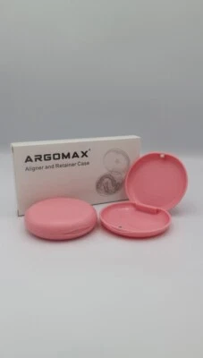 ARGOMAX Aligner and Retainer Case - 2 Piece Mouth Guards Travel Cases - PINK