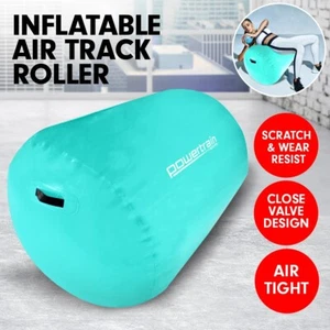 Powertrain Inflatable Air Exercise Roller Gymnastics Gym Barrel 120 x 75cm Green - Picture 1 of 6
