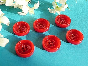 359CBIS/ Classic Buttons " Red " Lot Of 6 Buttons Ep. 1960 - Picture 1 of 3