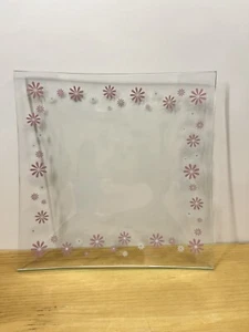 Pampered Chef Retired Pink Daisy Dessert Glass Plates | Set of 4 2818 - Picture 1 of 2