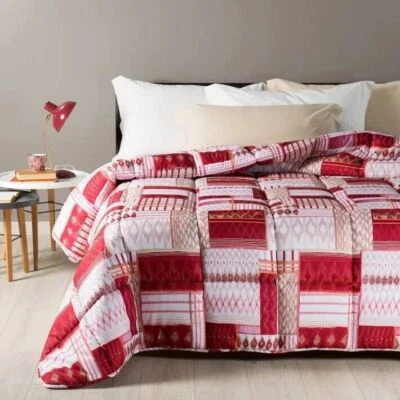 Trapunta invernale una piazza e mezza microfibra piumone Caleffi Dakota bordeau - Immagine 1 di 4