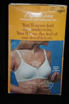 34D VTG 70s NOS Bra Soft Underwire Double Knit Nylon Exquisite Form P579 NIB - Image 1 of 4