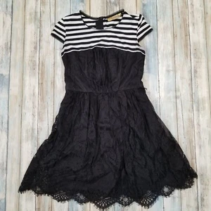 Princess Vera Wang Dress - Black White - Empire Waist Lace - Jr Girl Size 1 - Picture 1 of 10
