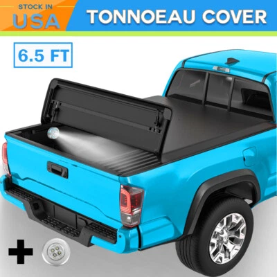 1 x 6.5FT 4-FOLD Soft Bed Tonneau Cover For 2011-2014 GMC Sierra 2500 HD/3500 HD - Image 1 of 4