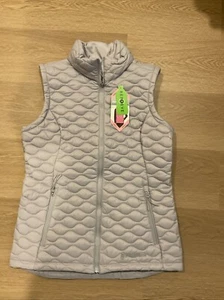 Free Country Women's Small Light Grey Lightweight Quilted Zip Up Fitted Vest. - Picture 1 of 5