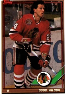 Doug Wilson D Blackhawks Topps Ice Hockey Card No 49 1991 - Bild 1 von 2