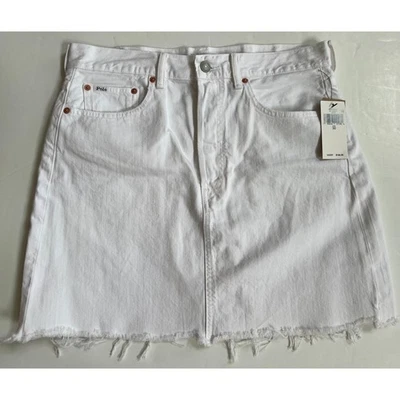 Falda vaquera corta con dobladillo desgastado blanca Polo Ralph Lauren para mujer talla 30 nueva con etiquetas $168 Foto 1 de 4