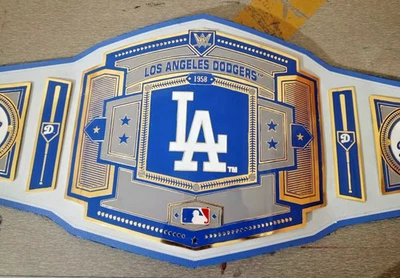 Cinturón de título de campeonato de béisbol de los Dodgers de Los Ángeles 2 mm y 4 mm enchapado en latón Foto 1 de 4