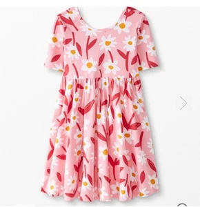 Hanna Andersson Pink Flower Short Sleeve Dress Size 5 - NWT - Picture 1 of 3