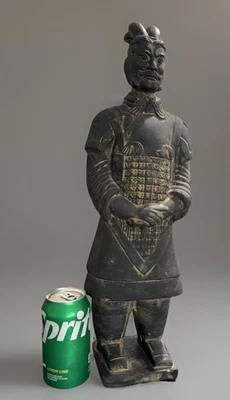 亚洲 Terra Cotta Warrior 军队秦世黄士兵 20 英寸雕像 — 第 1/4 张图片