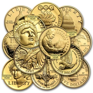 U.S. Mint Gold $5 Commem BU/Proof (AGW .24187 oz, Capsule only) - Picture 1 of 4