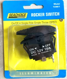 Seachoice Rocker Switch On/Off Single Pole Sing Throw Illuminated (SPST) 10961 - Picture 1 of 9