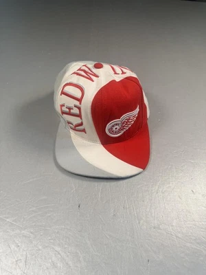 Detroit Red Wings Hat Cap Snap Back Mens Red White NHL Hockey Throwback Retro - Image 1 of 4
