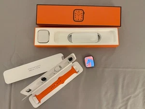 Apple Watch HERMÈS Series 7 45mm srebrny czujnik O2 ze stali nierdzewnej + AppleCare+! - Zdjęcie 1 z 5