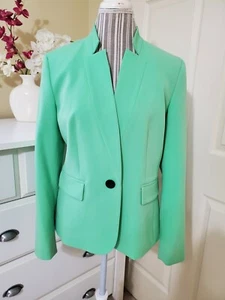 NWOT Nine West Women's One- Button Modern Fit Blazer Jacket Mint Green Sz.10 - Picture 1 of 12