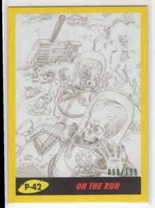 2017 Mars Attacks The Revenge Penciled Yellow #P42 On the Run /199 - NM-MT - Picture 1 of 1