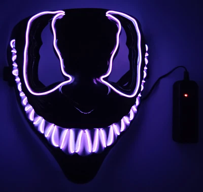 Purge Venom Light Up LED Mask 3 Modes Costume Rave Cosplay Party Clubbing  EDC - Image 1 of 4