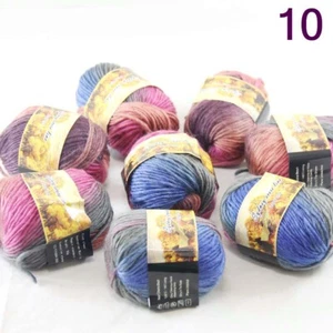 Lot 8balls Chunky Colorful Hand Knitting Scores Wool Yarn Burgundy Rust Blue Mos - Picture 1 of 24