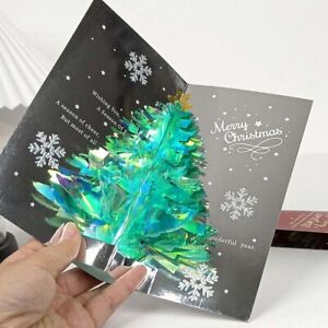 Christmas Tree 3D Pop-Up Card Christmas Sparkling Fantasy Greeting Card Gifts