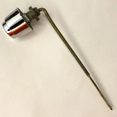 Vintage Brass & Chrome Push Button Toilet Flush Lever Knob Hardware Parts #2 AG Cover