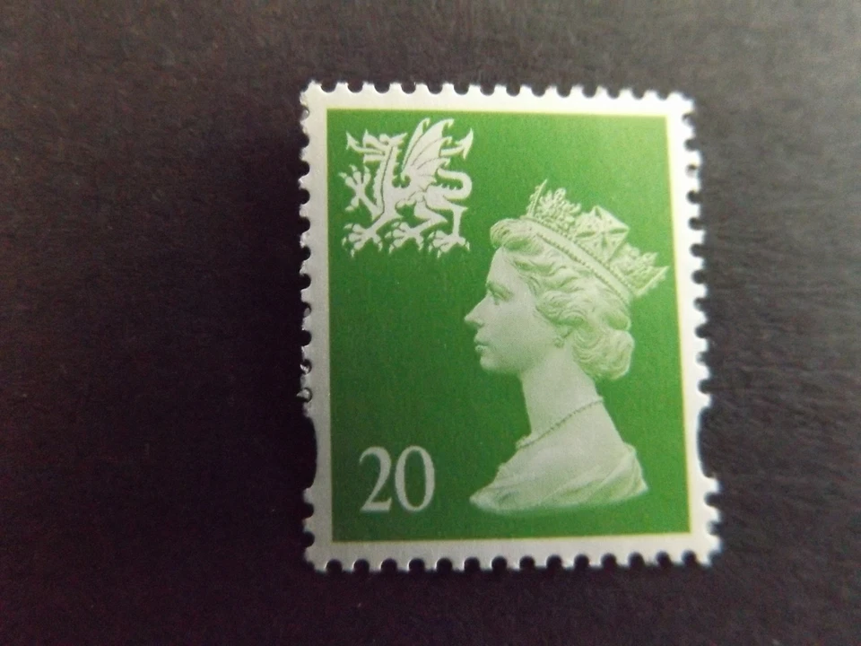 GB Wales SG W79 MNH MINT STAMP 20p Bright Green CB  Regional Machin Definitive - Image 1 of 1