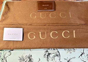 Gucci Cotton Dust or Storage Bags Draw String PAIR! Made in Italy Authentic - Picture 1 of 16