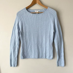 Casual Corner Sweater Cable Knit Size Medium M Light Blue Soft Stretch Vintage - Picture 1 of 9
