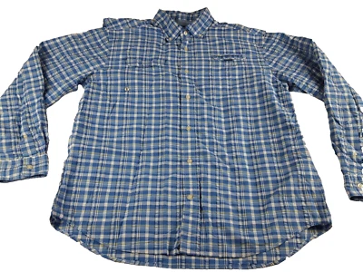 Vineyard Vines 男式衬衫大号蓝色海港钓鱼通风泡泡纱钩环 — 第 1/4 张图片