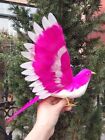 simulation foam&feather wings hot pink bird garden decoration gift 30x50cm