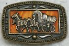 Boucle de ceinture occidentale marron orange métal décoratif CII chevaux de New York buggy BB14